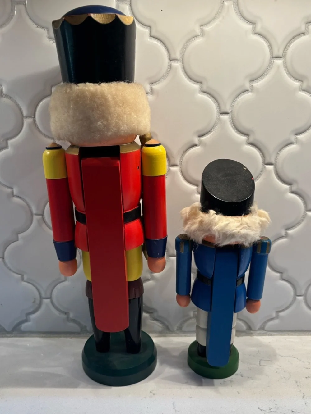 Vintage German Erzgebirge wooden nutcrackers King and soldier figures